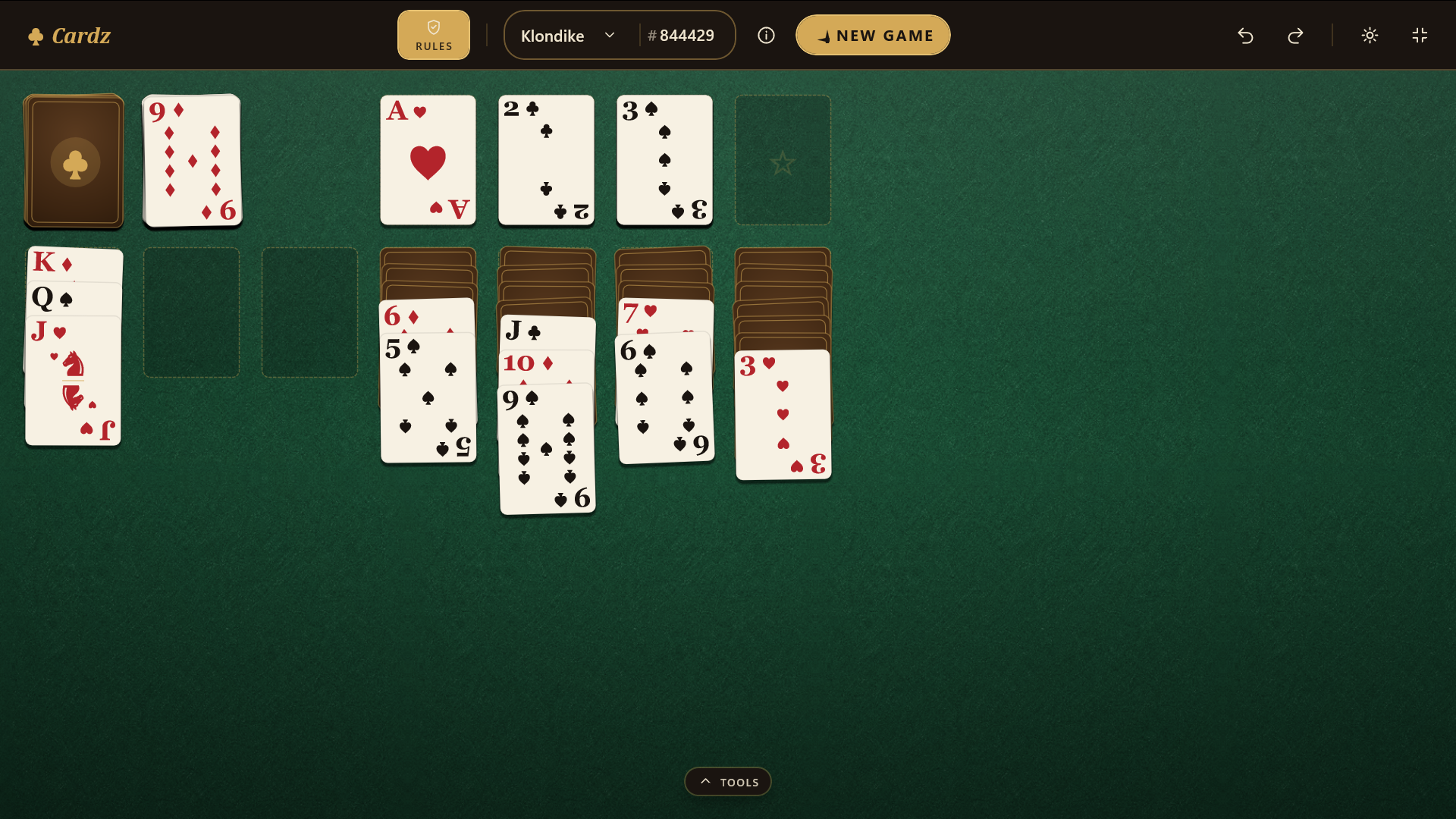 Klondike with the Felthouse card deck